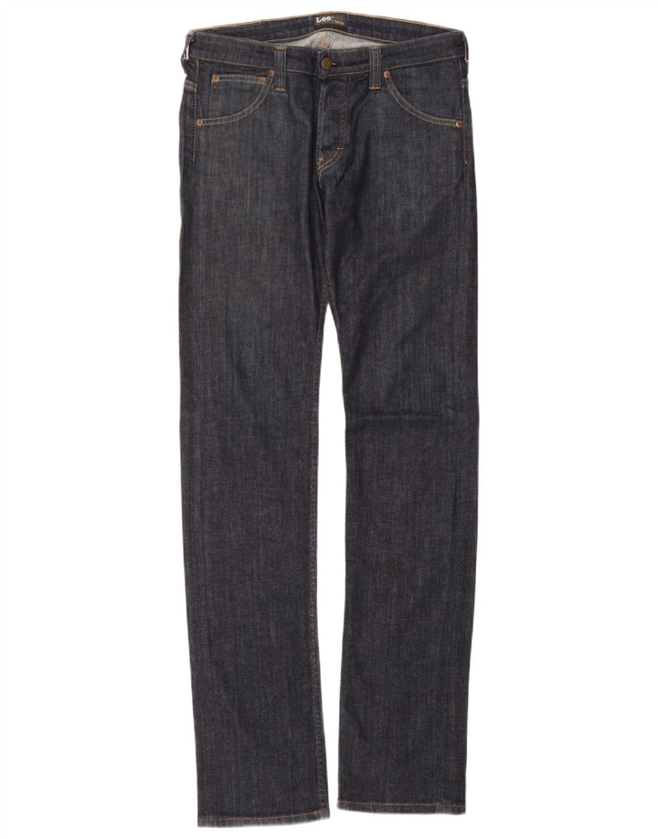 Lee ženske ravne uske traperice Powell W32 L36 tamnoplavi pamuk