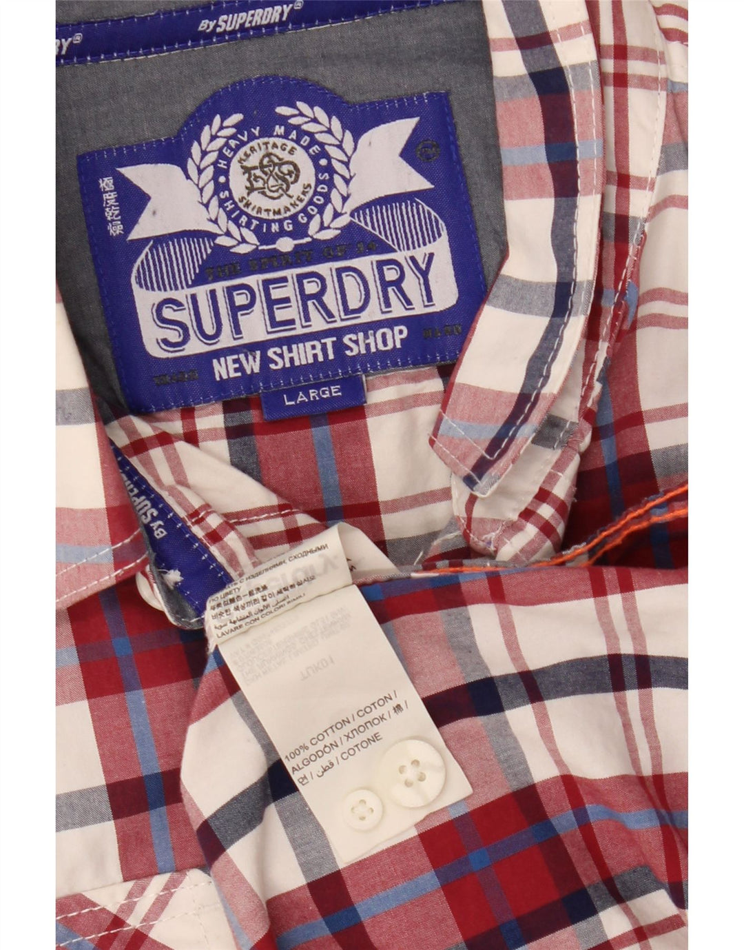 Superdry muška košulja, veliki crveni karirani pamuk