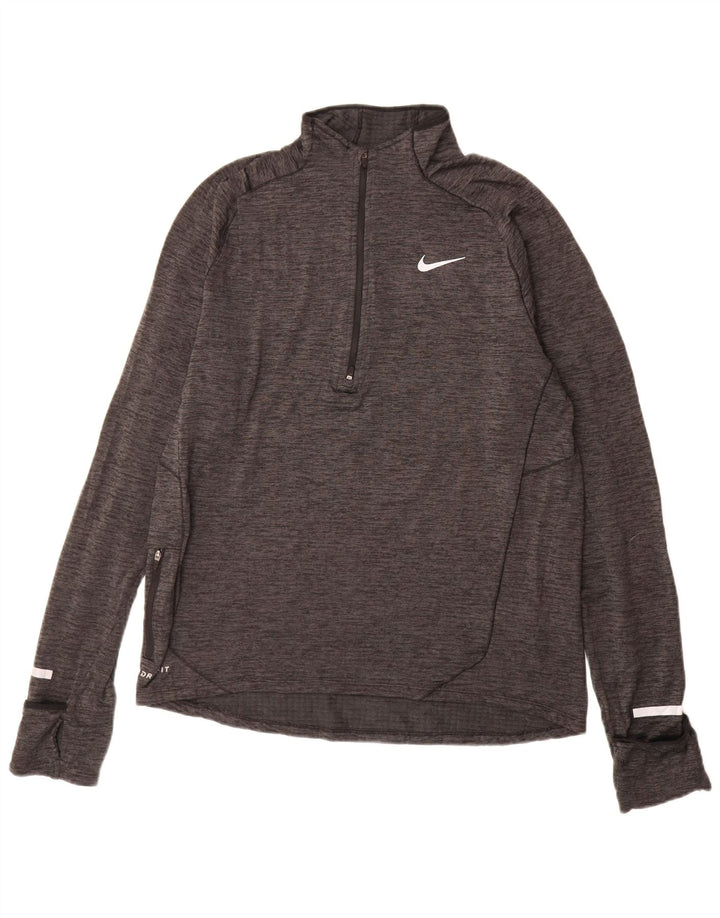 NIKE muška majica s izrezom Dri Fit, gornji dio trenirke srednje sive boje