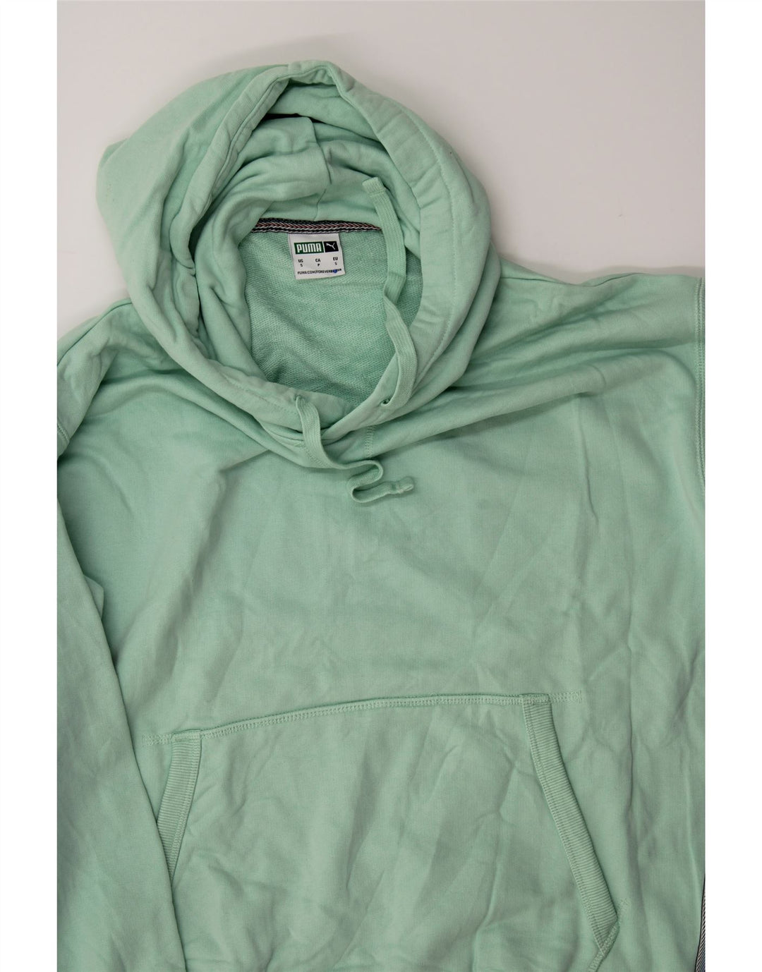 PUMA Mens Hoodie Jumper Small Turquoise Cotton Vintage Puma and Second-Hand Puma from Messina Hembry 