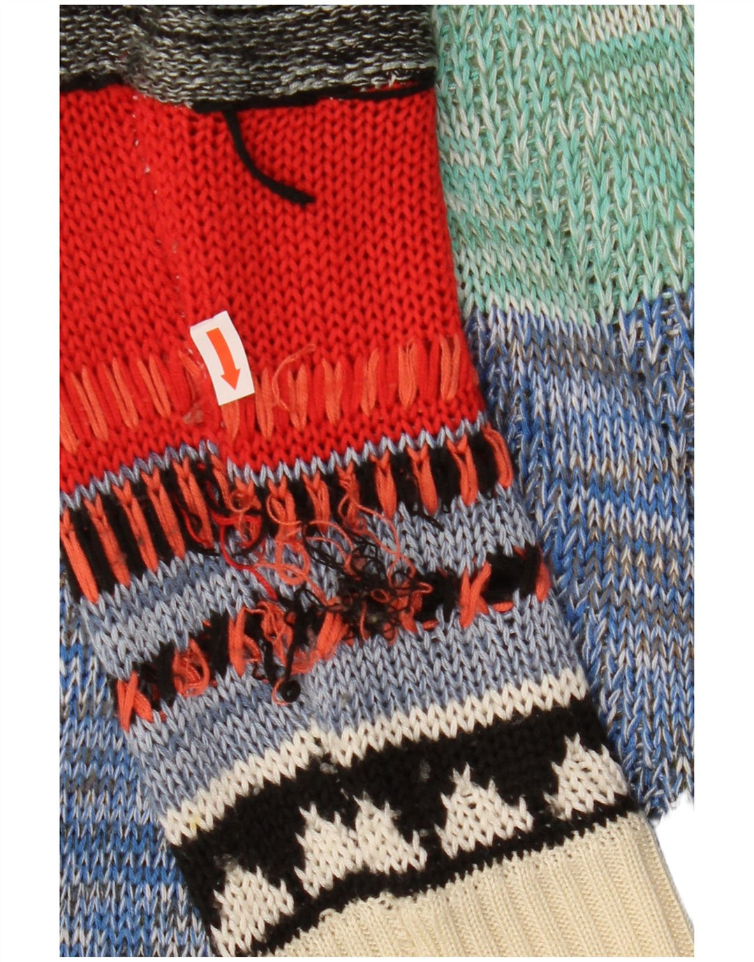 DESIGUAL ženski kardigan pulover UK 16 Veliki raznobojni patchwork