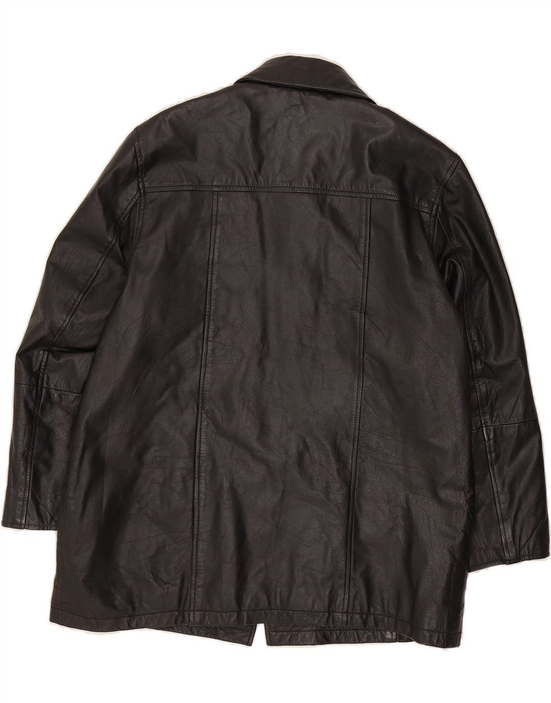 VINTAGE Womens Leather Coat UK 14 Large  Black Leather Vintage Vintage and Second-Hand Vintage from Messina Hembry 