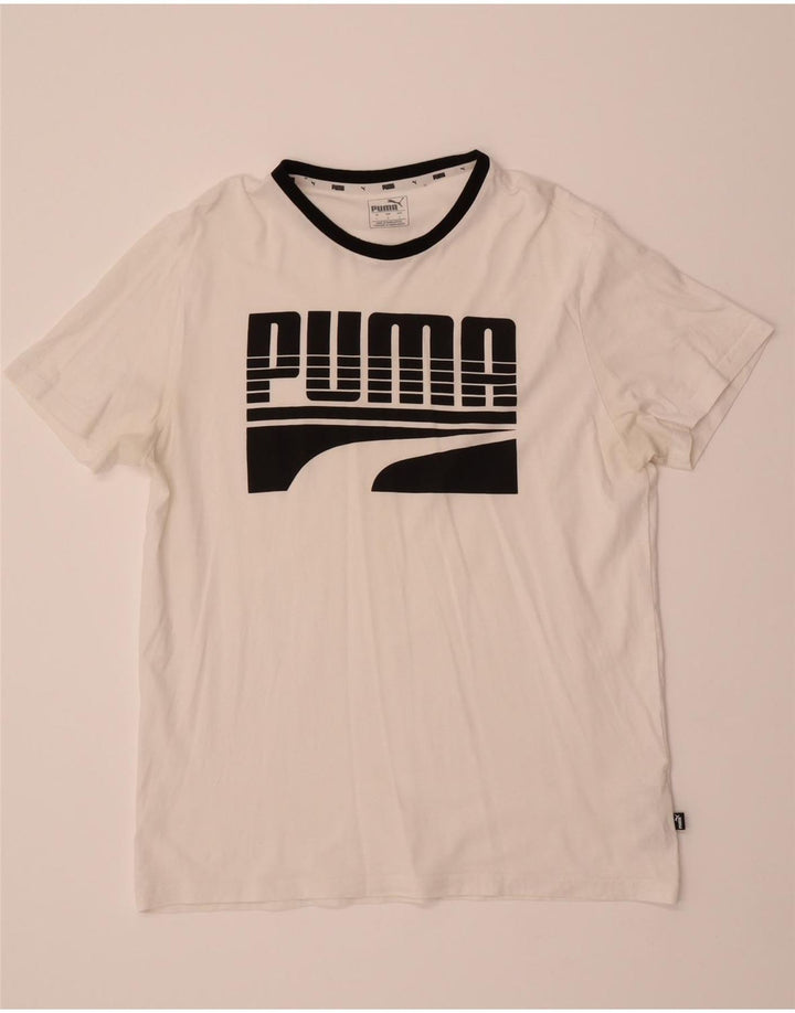 PUMA Mens Graphic T-Shirt Top Large White Cotton Vintage Puma and Second-Hand Puma from Messina Hembry 