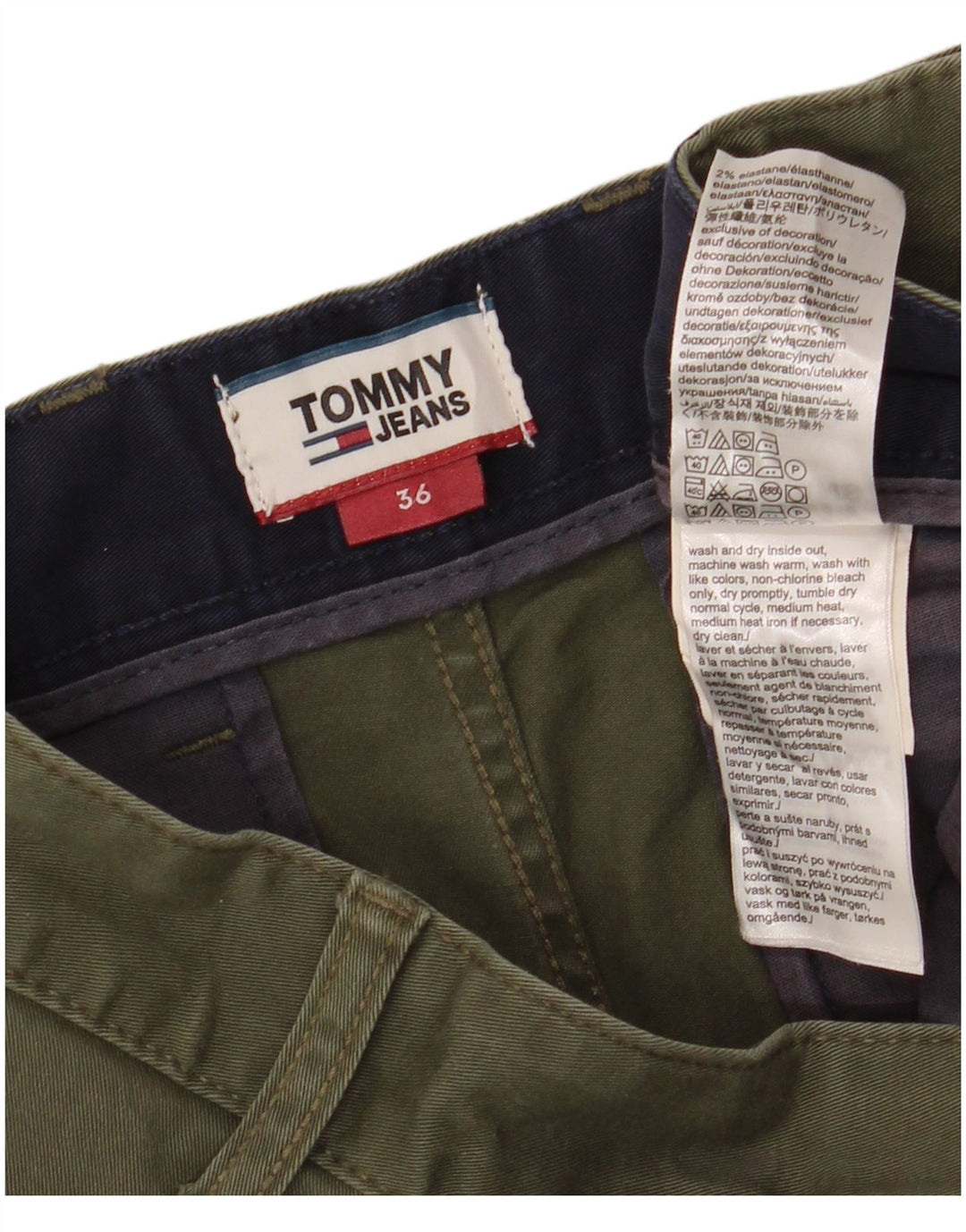 Tommy Hilfiger muške chino kratke hlače W36 veliki kaki pamuk