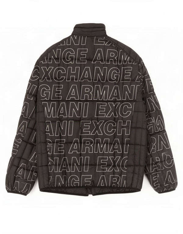 Armani Exchange muška grafička podstavljena jakna UK 40 velika crna