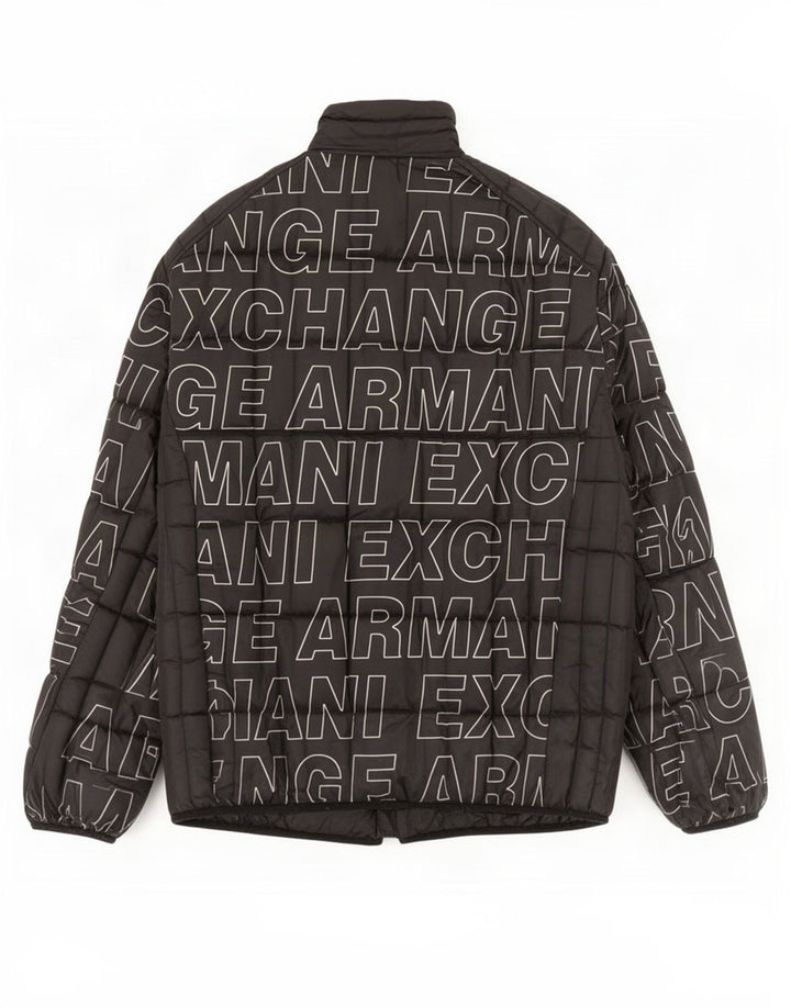 Armani Exchange muška grafička podstavljena jakna UK 40 velika crna