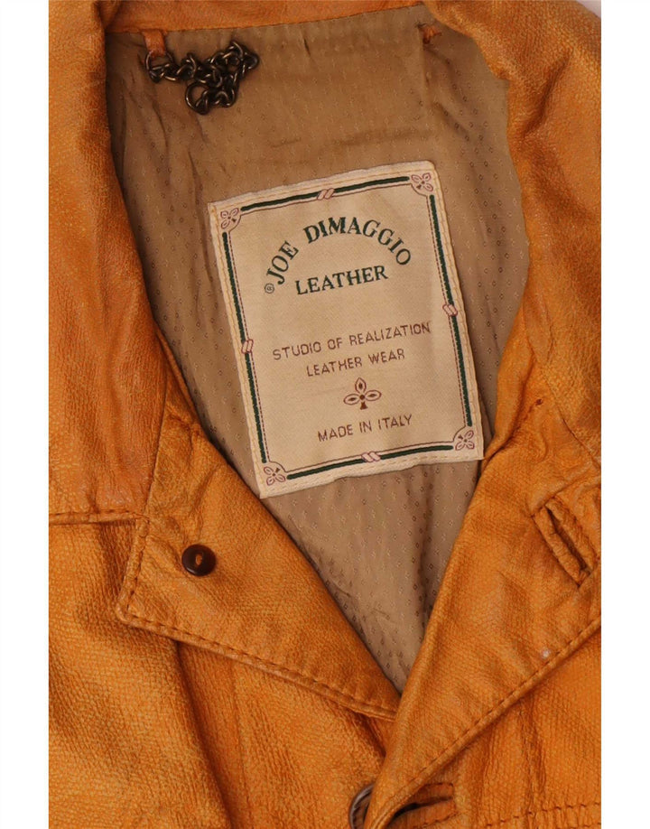 Vintage muška kožna jakna IT 52 XL žuta