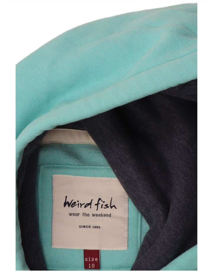WEIRD FISH Ženska majica s kapuljačom s grafičkim motivima UK 10 Mali tirkizni pamuk