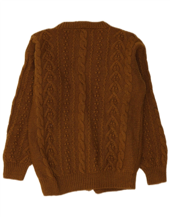 Balloon Womens Cardigan Sweater UK 10 Small Khaki Wool
