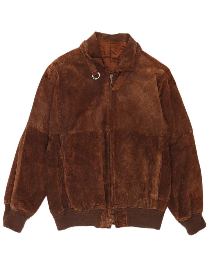 Vintage muška bomber jakna od brušene kože UK 36 Mala smeđa retro