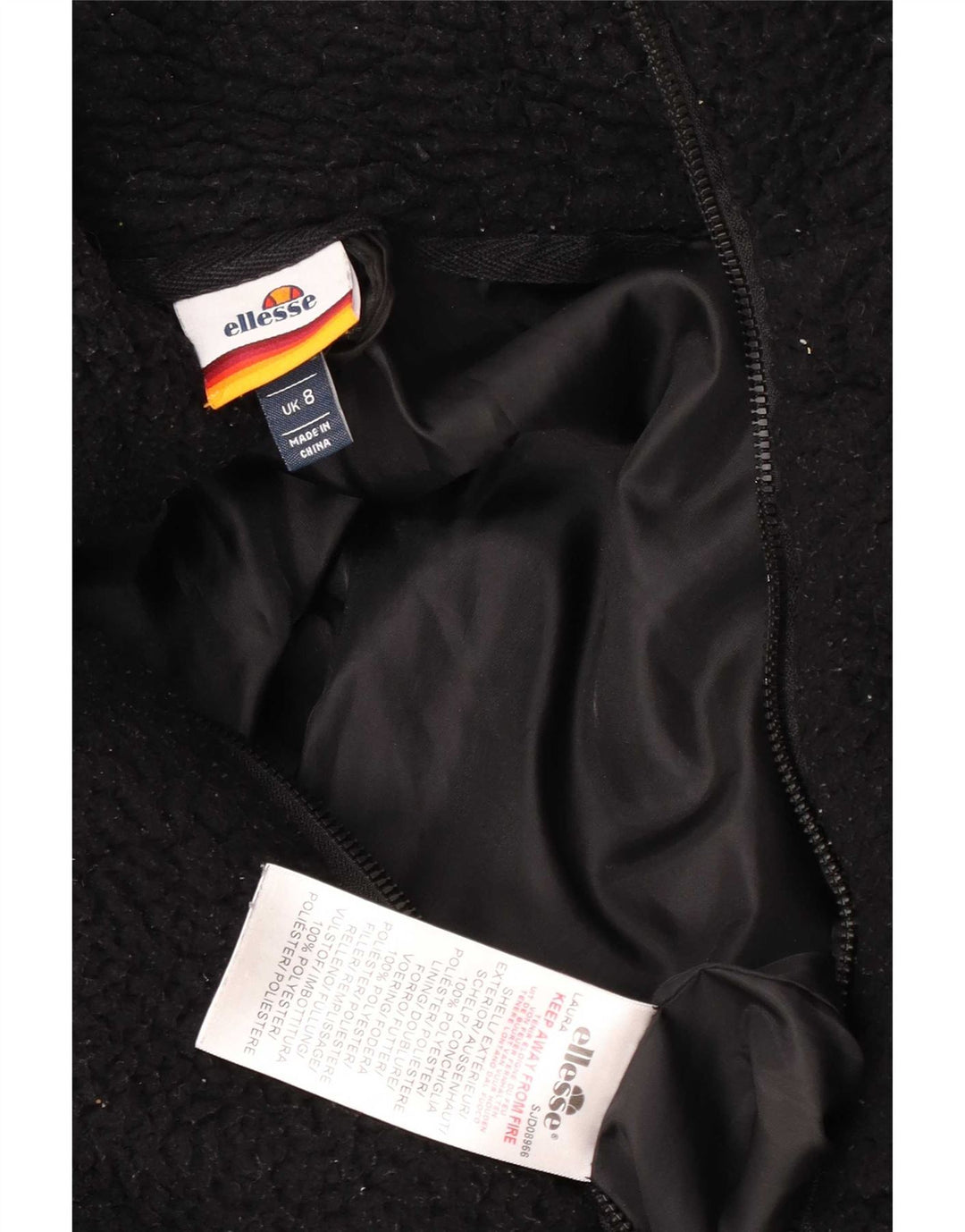 Ellesse velika ženska jakna od flisa UK 8, mali crni poliester