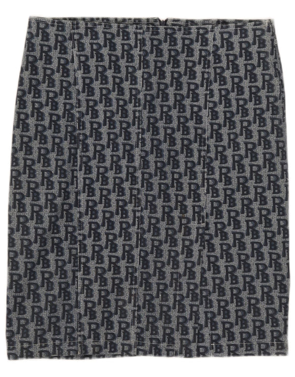 Roccobarocco ženska grafička pencil suknja IT 46 Large W34 plavi pamuk
