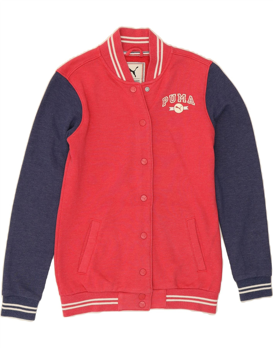 PUMA Womens Varsity Jacket UK 8 Small Red Colourblock Cotton Vintage Puma and Second-Hand Puma from Messina Hembry 