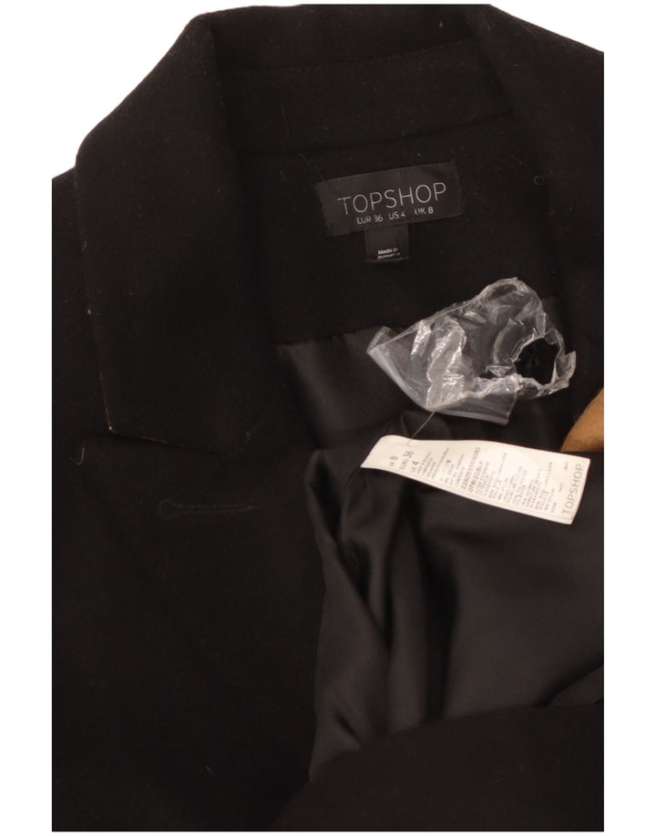 Topshop ženski kaput UK 8 Mali crni vuneni