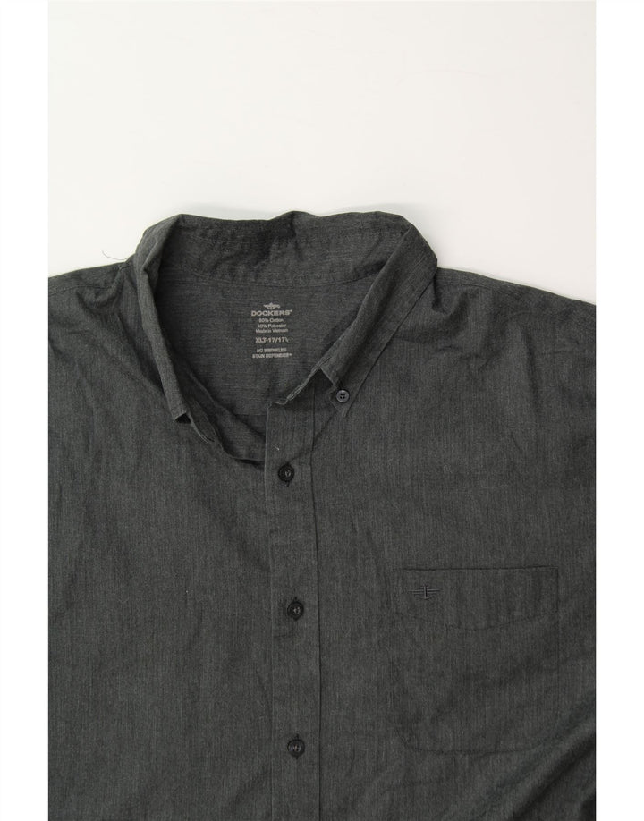 DOCKERS Mens Shirt Size 17 1/2 XL Grey Cotton Vintage Dockers and Second-Hand Dockers from Messina Hembry 