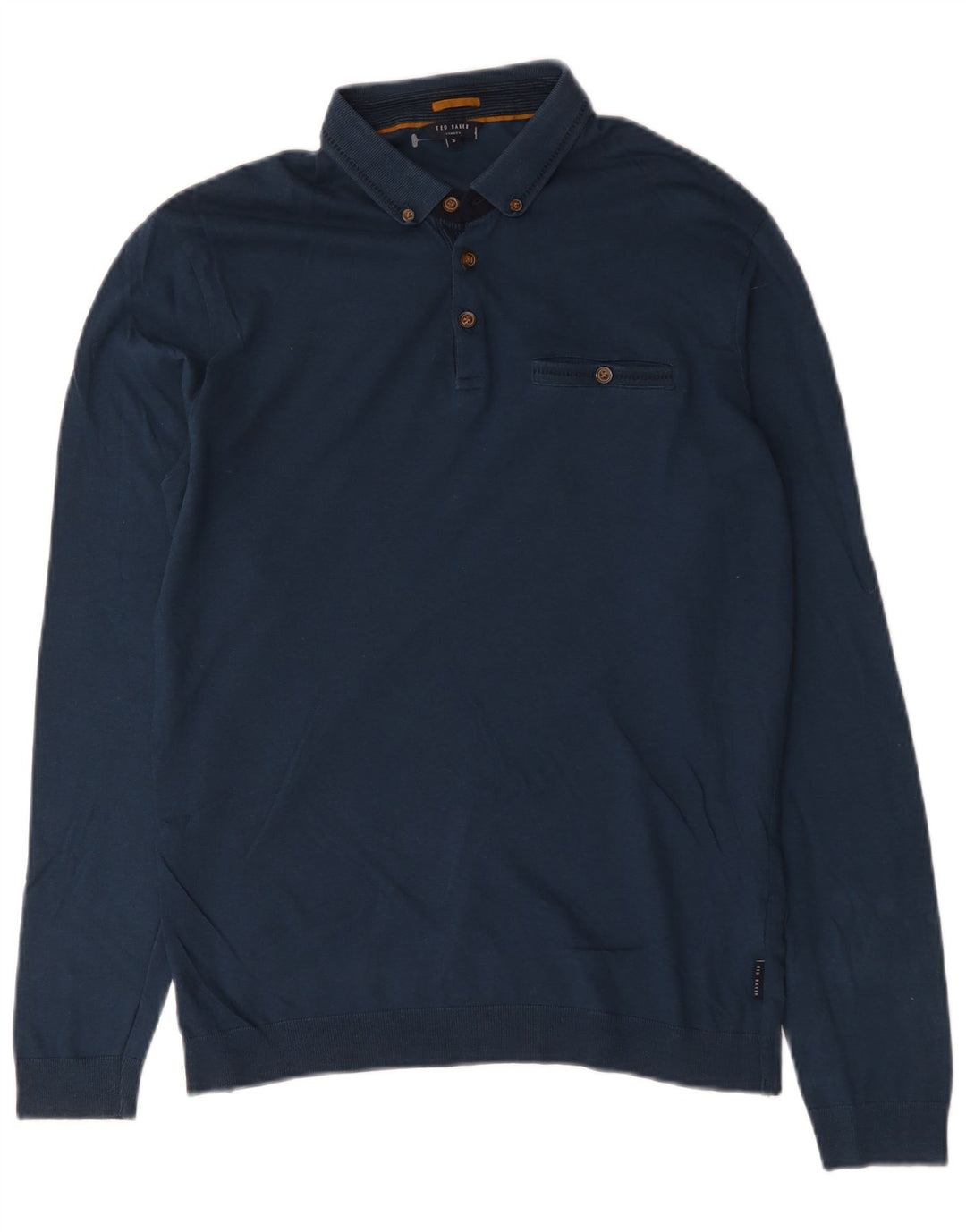 Ted Baker muška polo majica dugih rukava veličina 3 srednje tamnoplavi pamuk