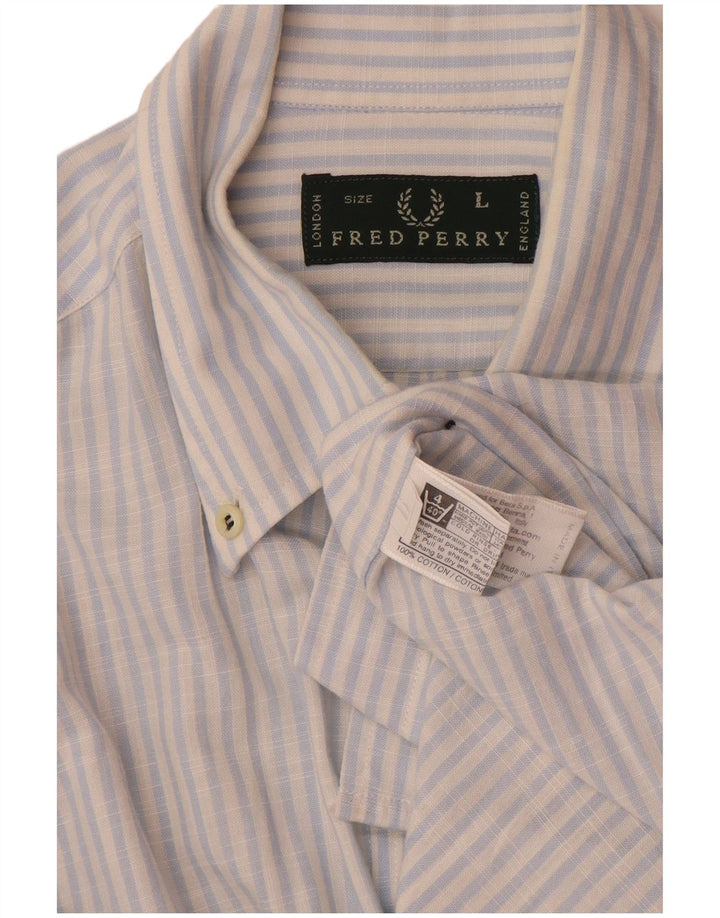 Fred Perry muška košulja s velikim plavim prugama, pamuk