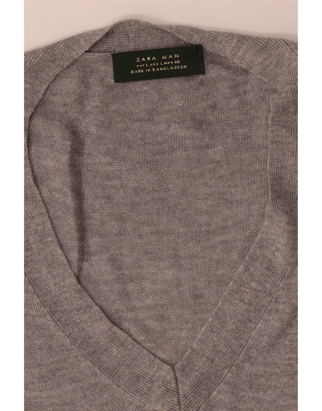 Zara Mens T-Shirt Top Large Grey Flecked