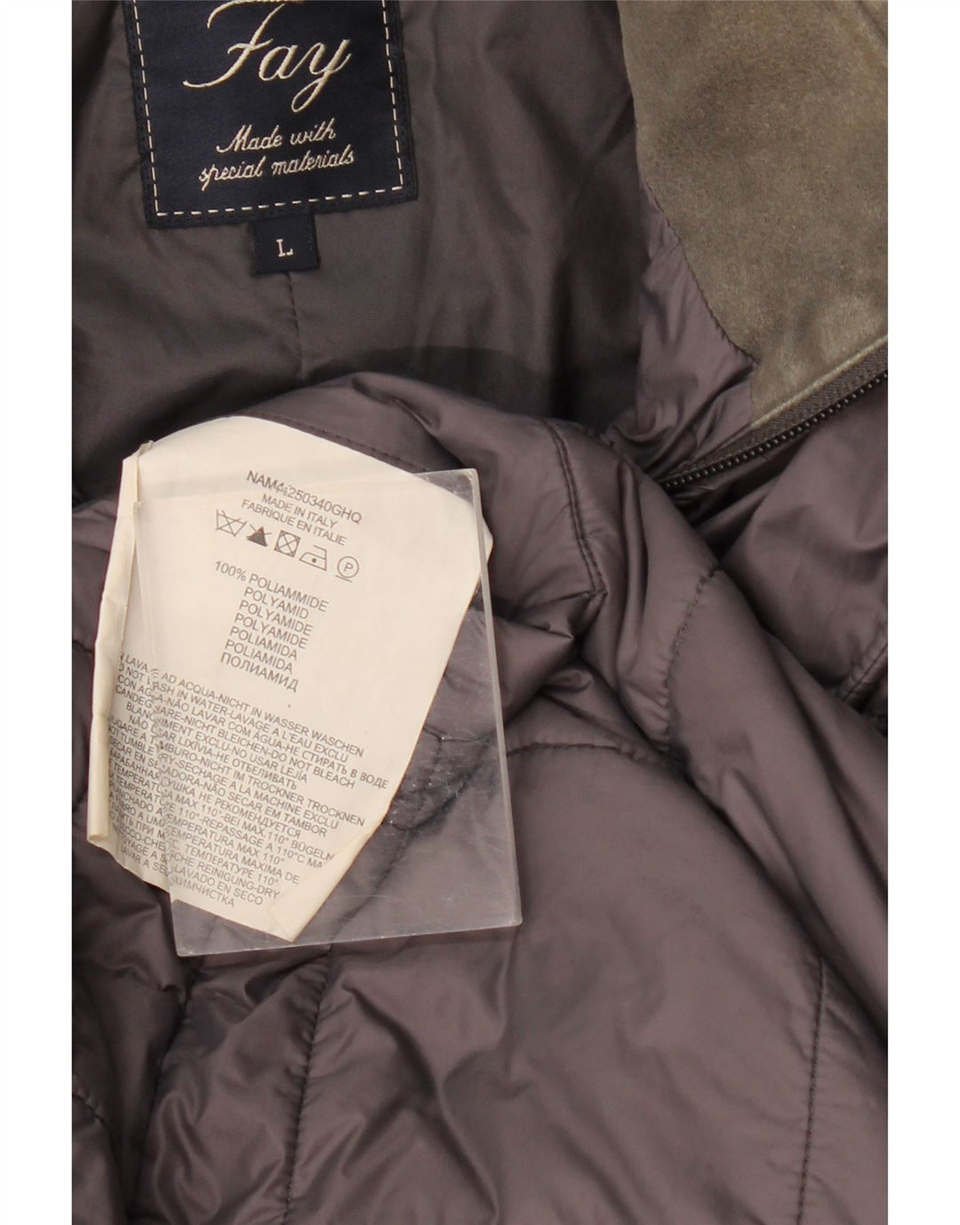 Fay muška podstavljena jakna UK 40 veliki sivi poliamid