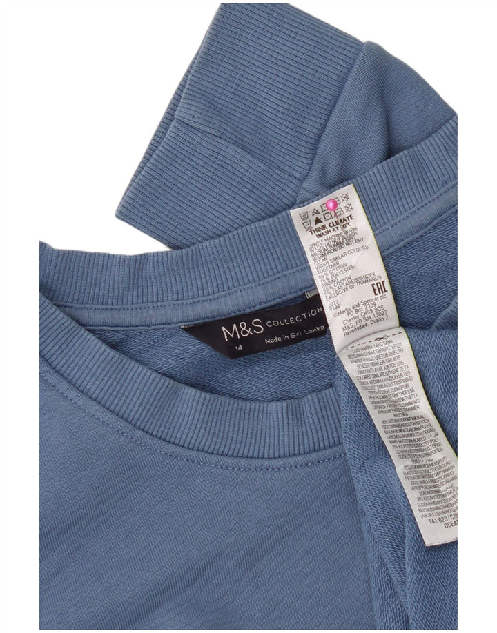 Marks & Spencer Ženska majica s kratkim rukavima UK 14 Srednje plavi pamuk