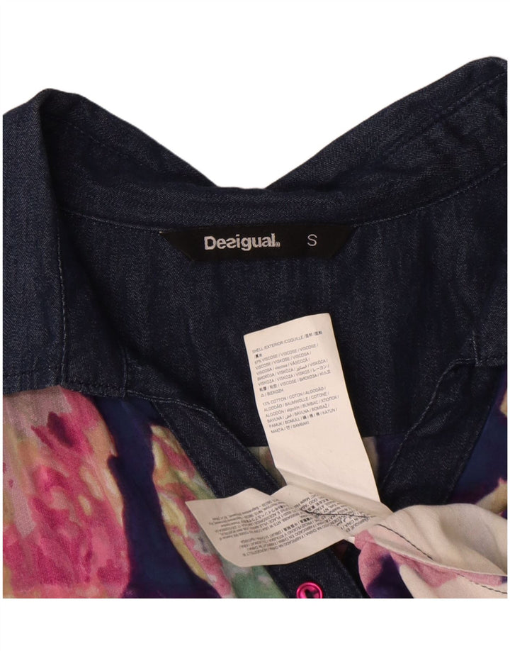 Desigual ženski pulover košulja bluza UK 10 malih raznobojnih cvjetnih