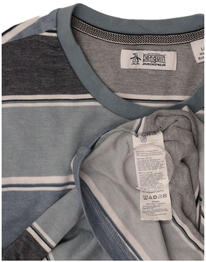 PINGVIN Muška majica kratkih rukava, pamuk s velikim plavim prugama