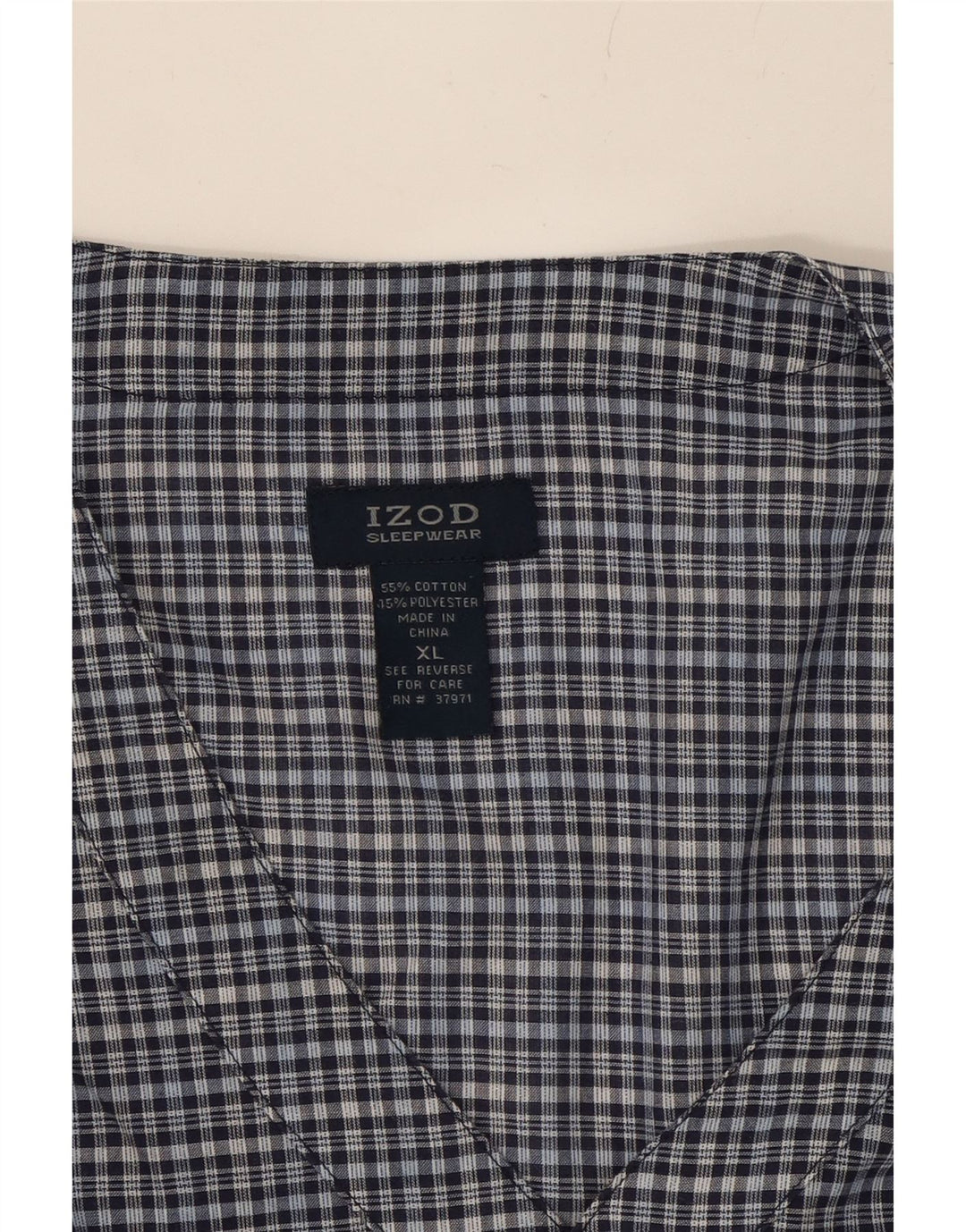 IZOD Mens Short Sleeve Shirt XL Blue Check Cotton Vintage Izod and Second-Hand Izod from Messina Hembry 