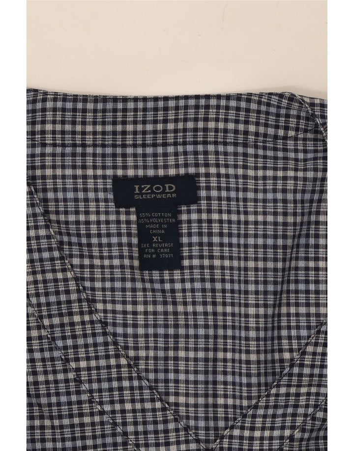 IZOD Mens Short Sleeve Shirt XL Blue Check Cotton Vintage Izod and Second-Hand Izod from Messina Hembry 