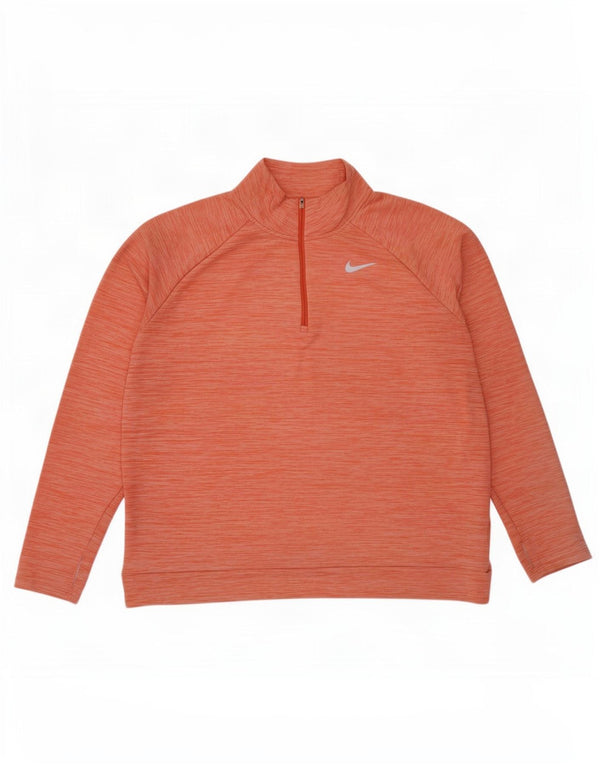 Nike Ženska majica s kratkim izrezom Dri Fit UK 18 XL narančasta s pjegama