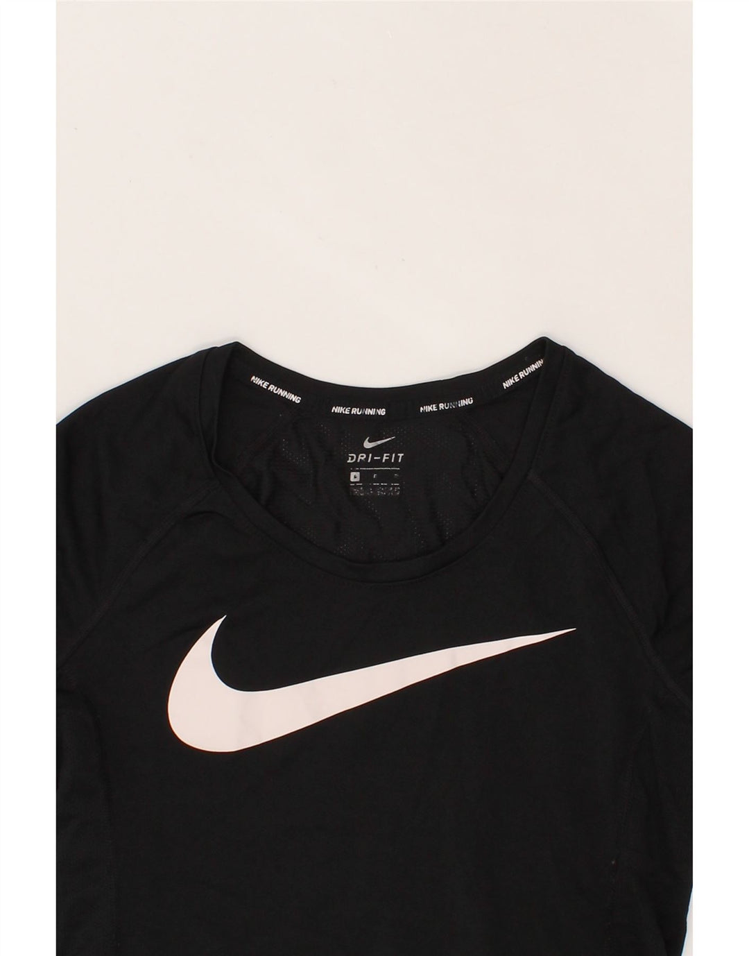 NIKE Womens Dri Fit Graphic T-Shirt Top UK 10 Small Black Polyester Vintage Nike and Second-Hand Nike from Messina Hembry 