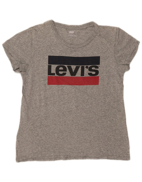 LEVI'S ženska majica kratkih rukava s grafičkim motivima UK 12 srednje siva s pjegama