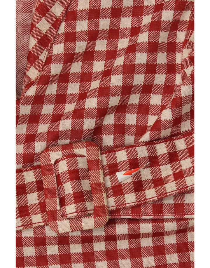 Zara ženska haljina A-kroja UK 8 Mala crvena gingham poliester