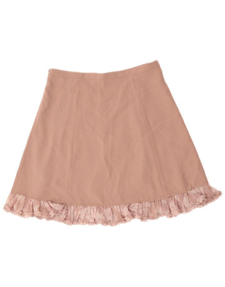 BENETTON ženska suknja A-kroja UK 14 velika W34 ružičasti cvjetni poliester