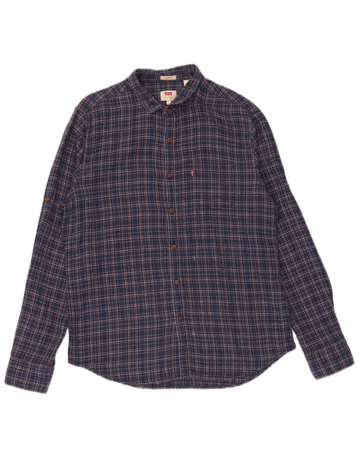 Levi's muška uska košulja velikog tamnoplavog kariranog pamuka