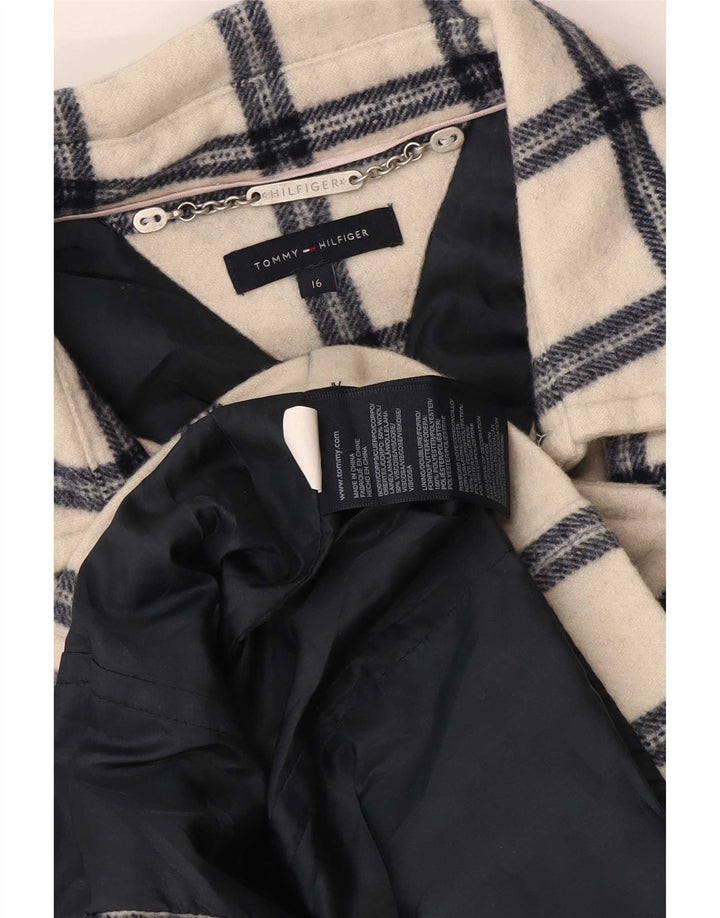 Tommy Hilfiger Graškasti kaput za djevojčice 15-16 godina, bijeli karirani poliester