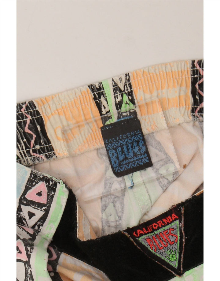 Plave ženske sužene hlače visokog struka W34 L31 Višebojni geometrijski