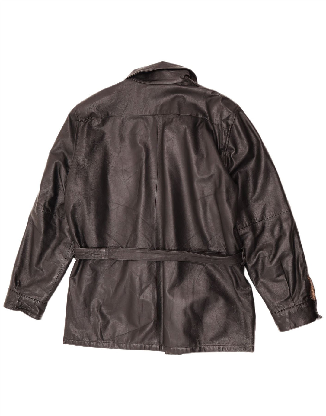 Vintage muška kožna jakna IT 52 XL crna koža
