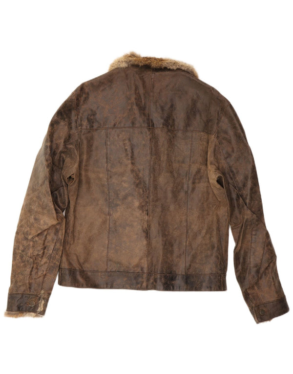 MAYS Muška kožna jakna UK 40 Large Brown Leather