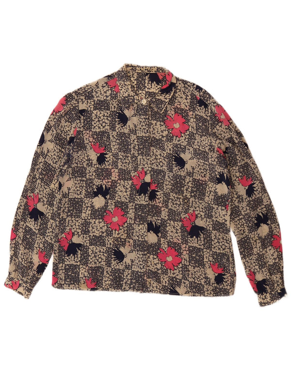 Vintage ženska košulja bluza UK 16 Veliki raznobojni cvjetni