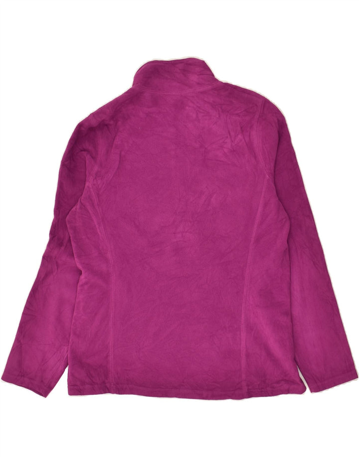 EDDIE BAUER Womens Zip Neck Fleece Jumper UK 14 Medium Pink Polyester | Vintage Eddie Bauer | Thrift | Second-Hand Eddie Bauer | Used Clothing | Messina Hembry 