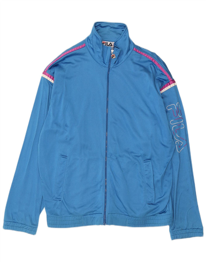 FILA Mens Graphic Tracksuit Top Jacket IT 48 Medium Blue Polyamide