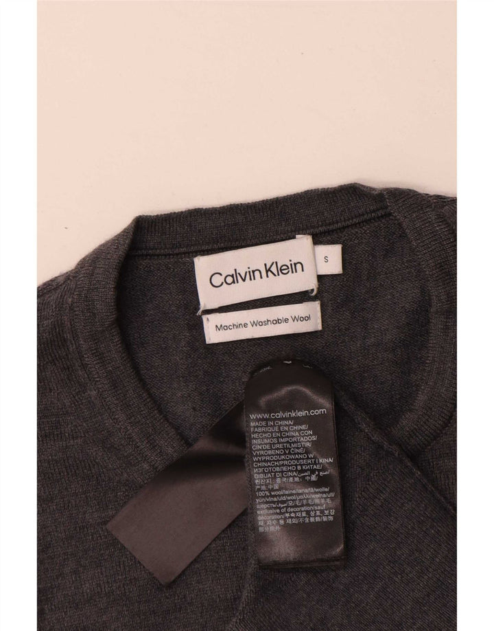 Calvin Klein muški džemper s okruglim izrezom mali sivi vuneni