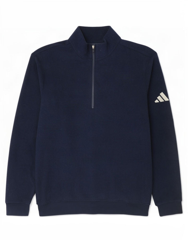 Adidas muški džemper od flisa s patentnim zatvaračem srednje plave boje od poliestera