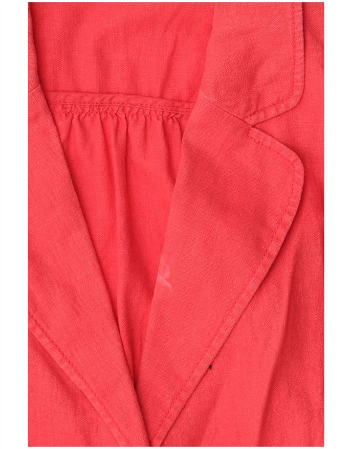 Marks & Spencer ženska jakna 3/4 rukava s 1 gumbom UK 18 XL od crvenog lana
