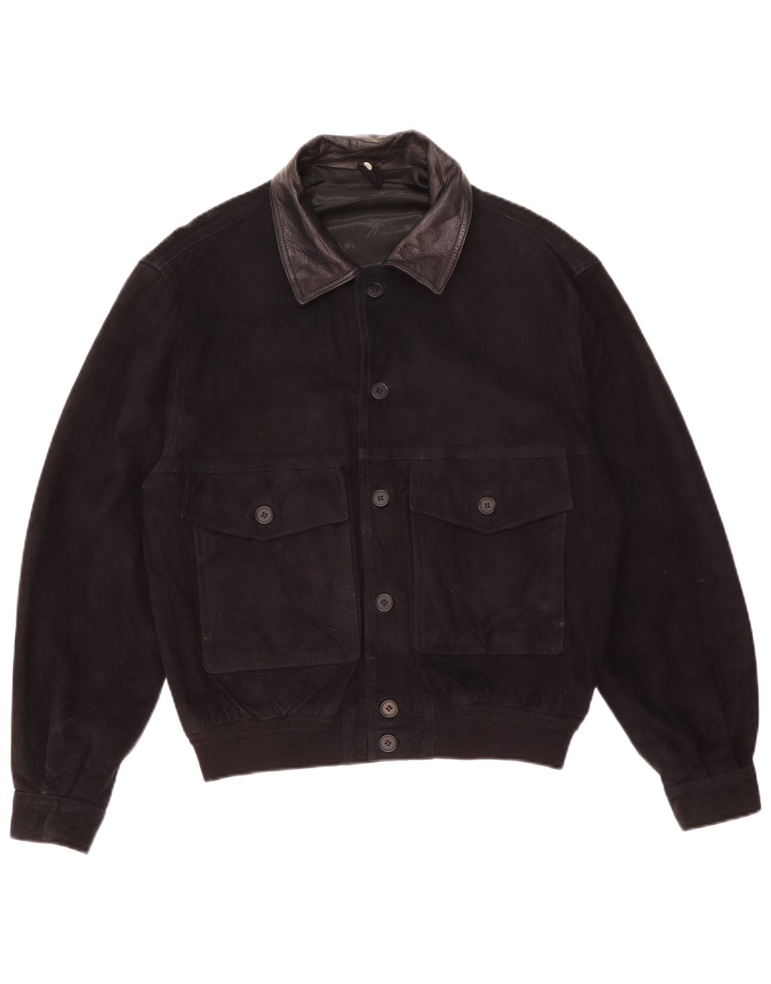 Vintage muška bomber jakna od brušene kože IT 52 XL crna koža