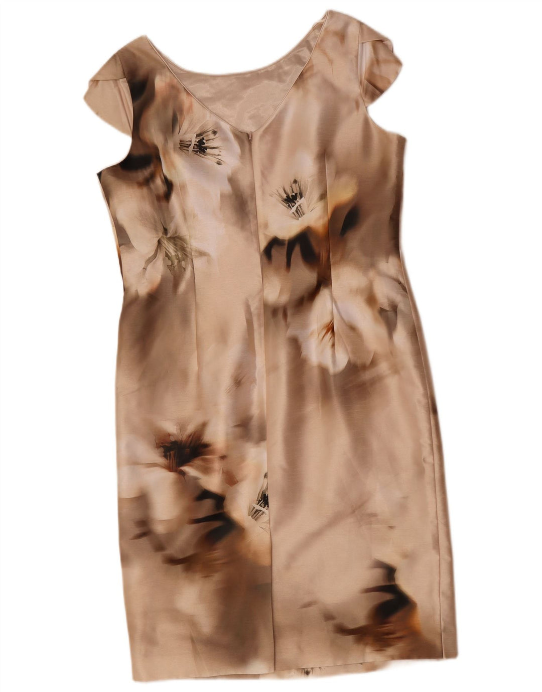 JAQUES VERT Womens Sheath Dress UK 16 Large Beige Floral Polyester