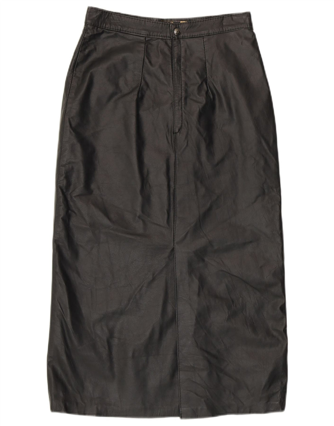 Vintage ženska kožna suknja visokog struka EU 42 velika crna kožna