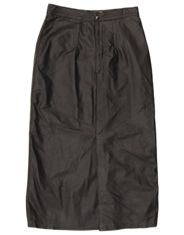 Vintage ženska kožna suknja visokog struka EU 42 velika crna kožna