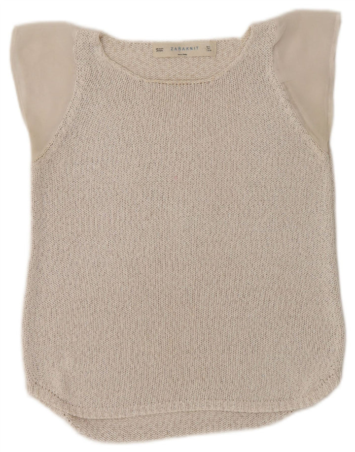 Zara ženska pletena bluza Top UK 10 Small Beige