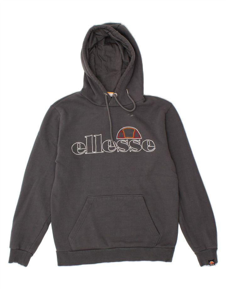 ELLESSE Mens Graphic Hoodie Jumper Small Grey Cotton Vintage Ellesse and Second-Hand Ellesse from Messina Hembry 